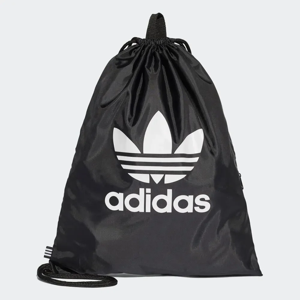 NWT adidas Originals Trefoil Sackpack Black White Drawstring Gym Bag